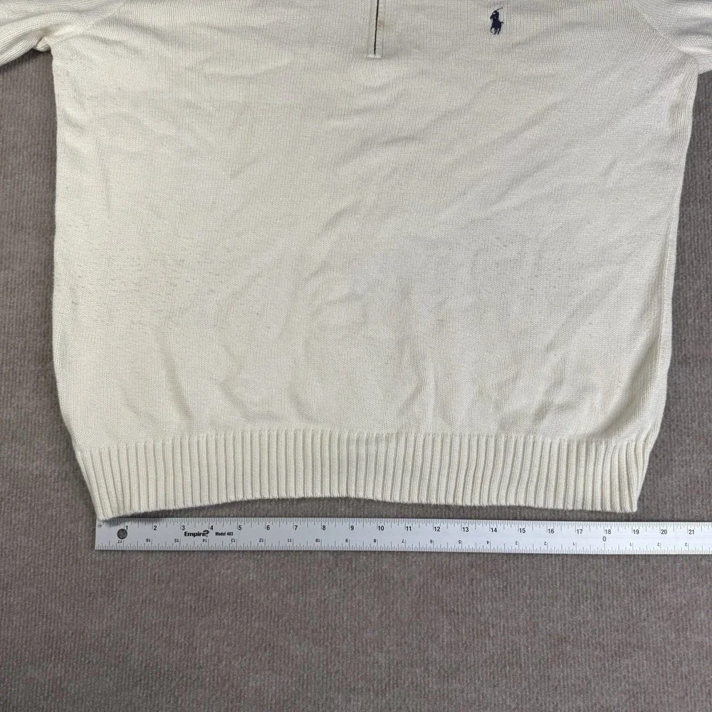 Polo Ralph Lauren Quarter Zip 100% Cotton‎ Mock Neck Pullover Sweater Size XL